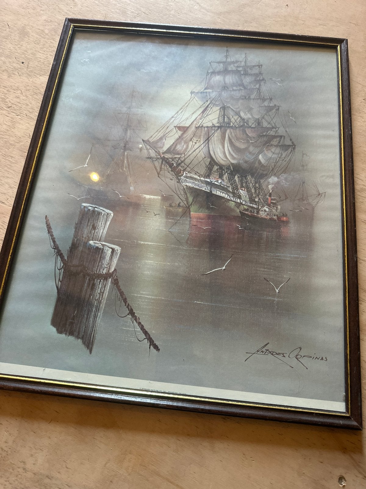Schilderij van Andres Copinas - Zeilschepen op Zee, Ophalen of Verzenden