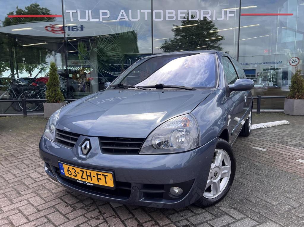 Renault Clio 1.4-16V Campus Airco Cruise 1eEig Lage km NAP, Voorwielaandrijving, Gebruikt, Zwart, Blauw