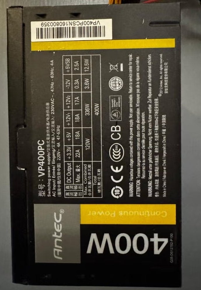 Antec VP400PC 400W, Ophalen of Verzenden, Zo goed als nieuw