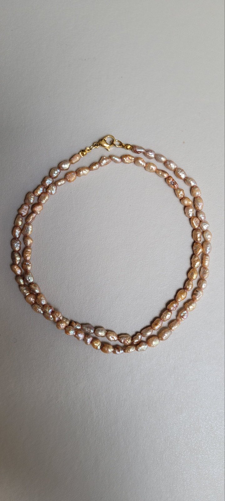 ketting rijstpareltjes, Overige materialen, Beige, Ophalen of Verzenden, Zo goed als nieuw
