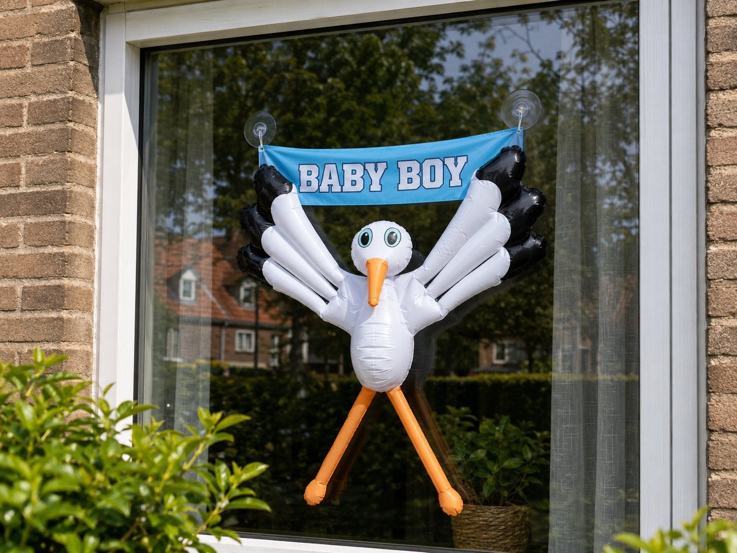 Opblaasbare Ooievaar 'Baby Boy / Girl' - Geboortebord, Kinderen en Baby's, Kraamcadeaus en Geboorteborden, Ophalen of Verzenden