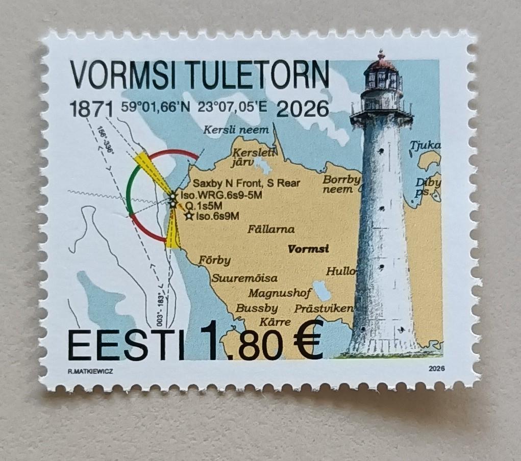 Estland 2025 vuurtoren Vormsi, Postzegels en Munten, Postzegels | Europa | Overig, Ophalen of Verzenden, Overige landen, Postfris