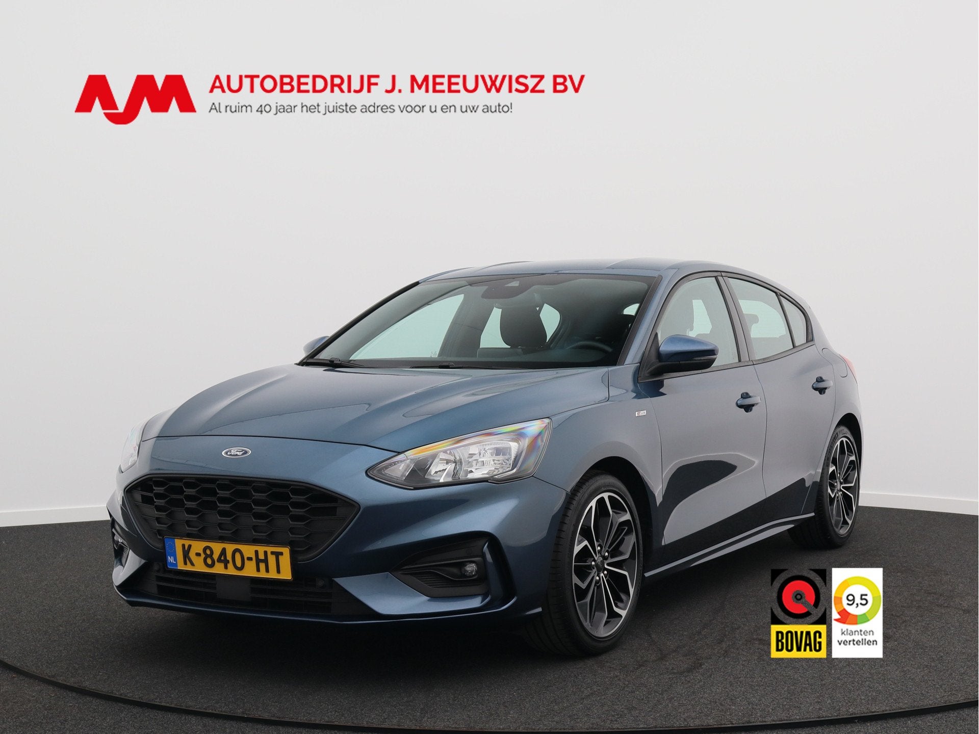 Ford Focus 1.0 EcoBoost Hybrid ST Line Business/ zeer mooi!, Gebruikt, Blauw, Origineel Nederlands, Handgeschakeld