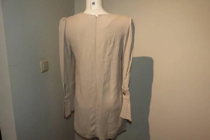 Elisabetta Franchi poeder roze jurk uitlopende manchet I42, Knielengte, Roze, Maat 36 (S), Gedragen