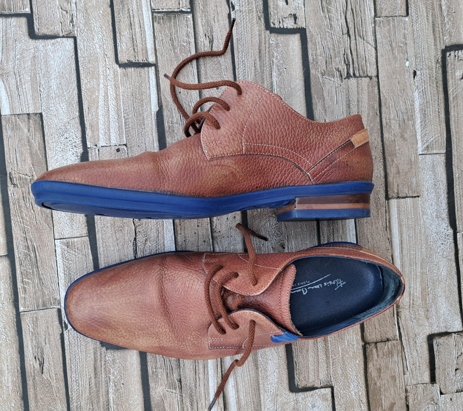 Floris van Bommel leren veterschoenen - Maat 38, Kleding | Heren, Bruin, Verzenden, Floris van Bommel, Zo goed als nieuw