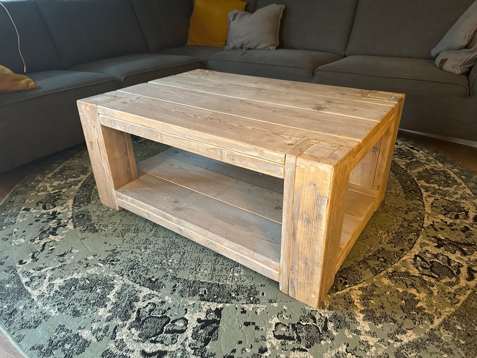 Steigerhouten meubelset: salontafel, TV meubel, eettafel, Ophalen, Zo goed als nieuw, Overige houtsoorten