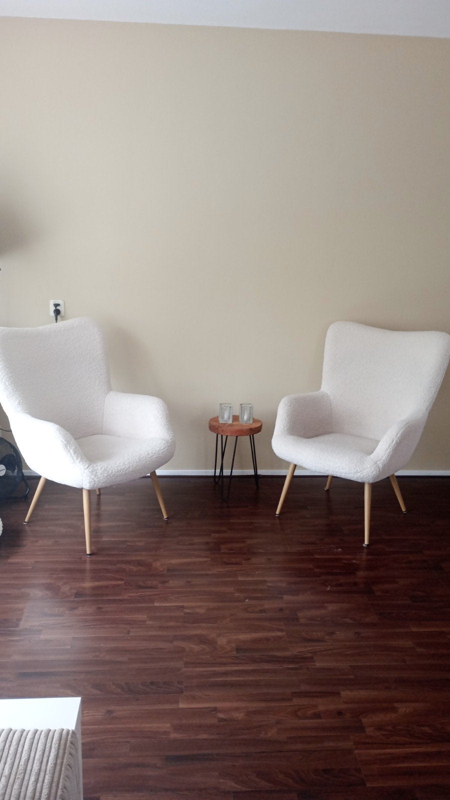 Teddy fauteuil off white 2 stuks, Ophalen, 75 tot 100 cm, 50 tot 75 cm