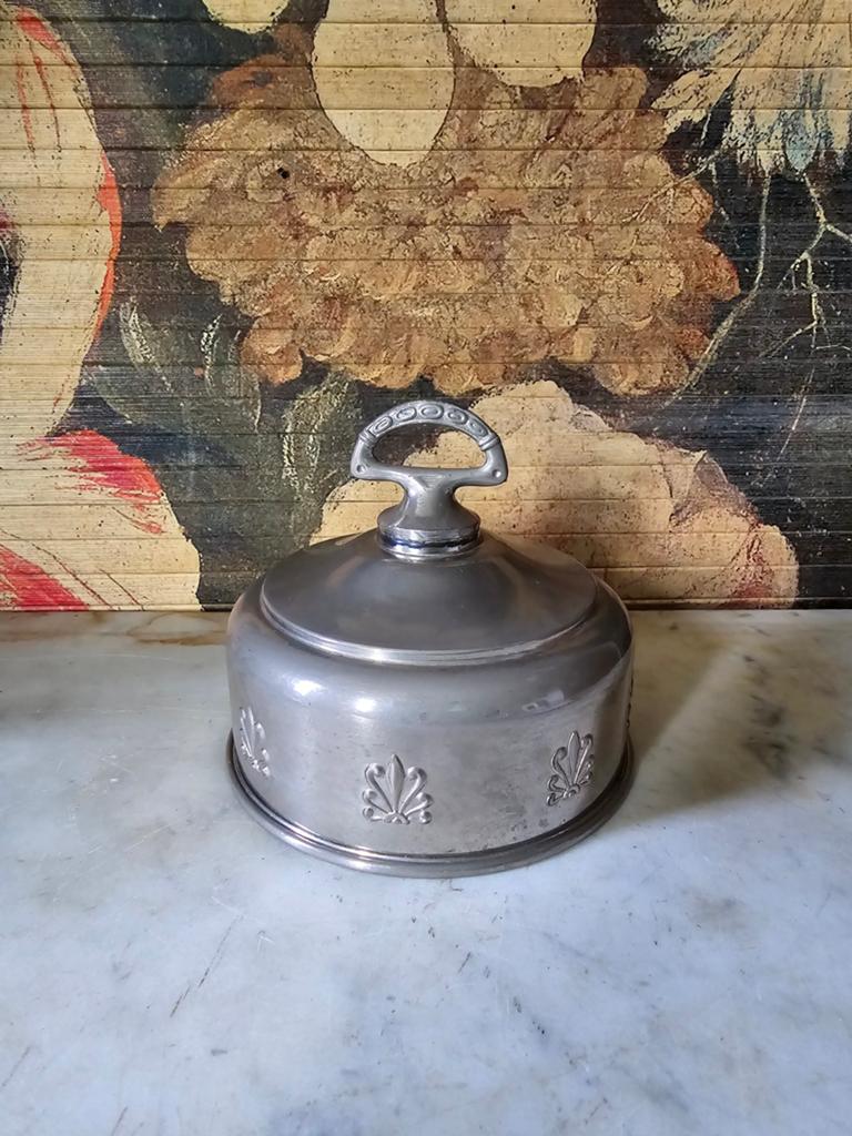 Verzilverde boterkoeler cloche, Ophalen of Verzenden