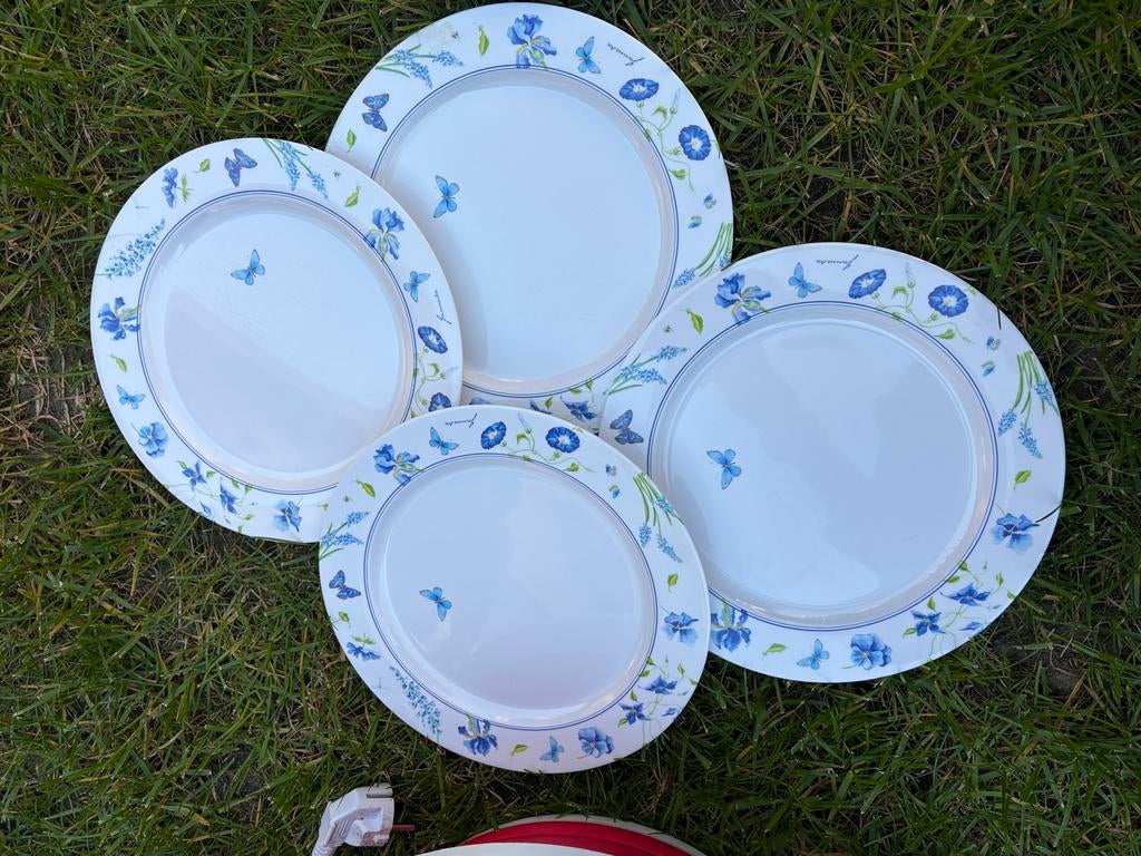 Campingborden met vlinders en bloemen - 7 stuks, Ophalen, Overige materialen, Gebruikt, Bord(en)