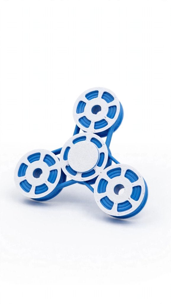 Fidget Spinner Wit Blauw – 3D-geprint Fidget Toy, Verzenden, Nieuw