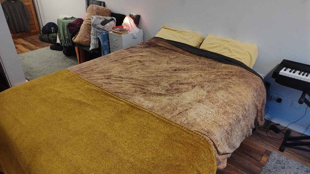 2-persoons bed met matras (160 x 200 cm), Ophalen, Gebruikt, Zwart, Tweepersoons