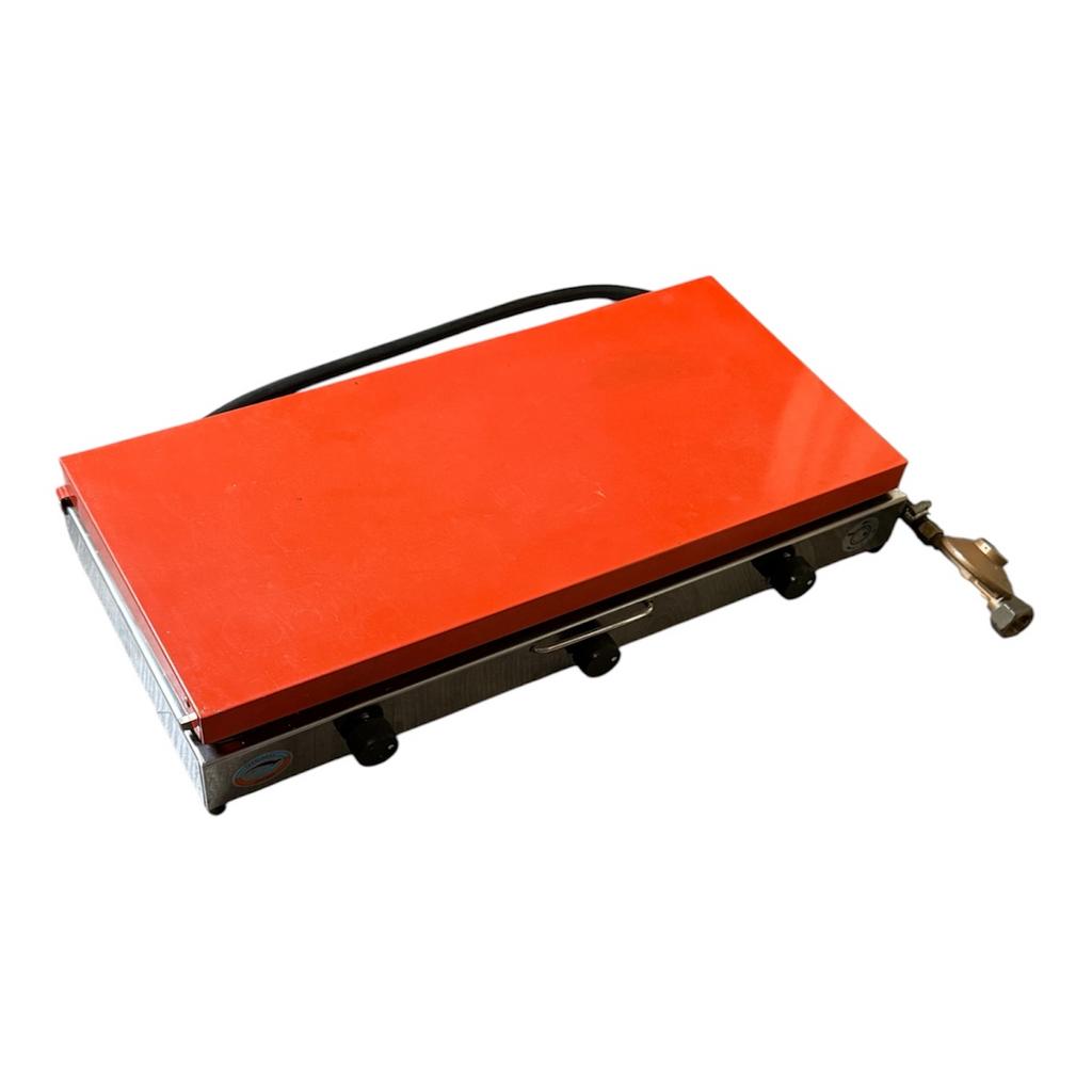 Camping gasstel 3 pits RVS, Ophalen of Verzenden, Gebruikt