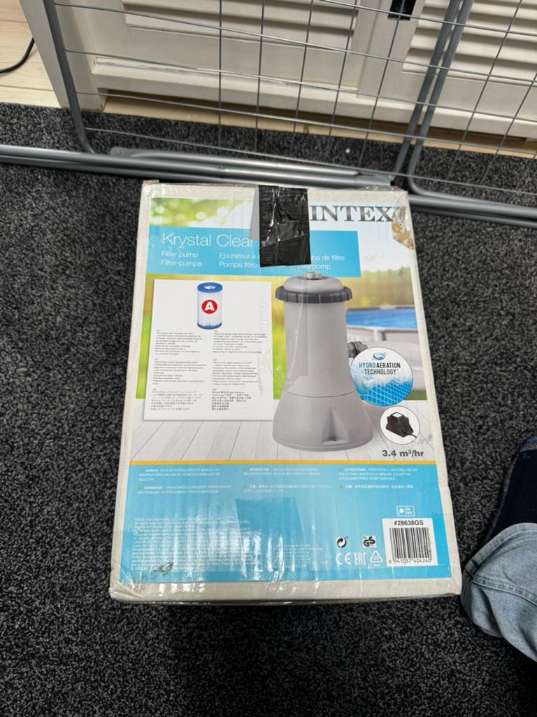 Intex Krystal Clear Filterpomp 3.4 m³/uur, Tuin en Terras, Zwembad-toebehoren, Ophalen, Gebruikt, Zwembadpomp