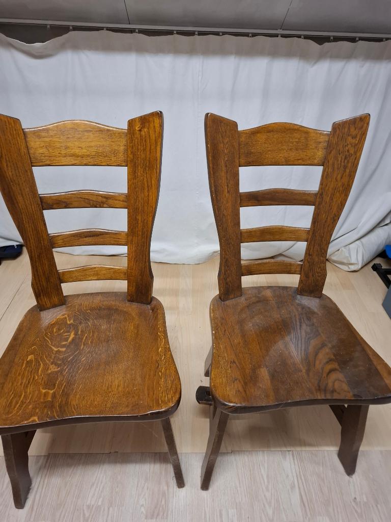 stoelen, Huis en Inrichting, Stoelen, Gebruikt, Twee, Bruin, Hout
