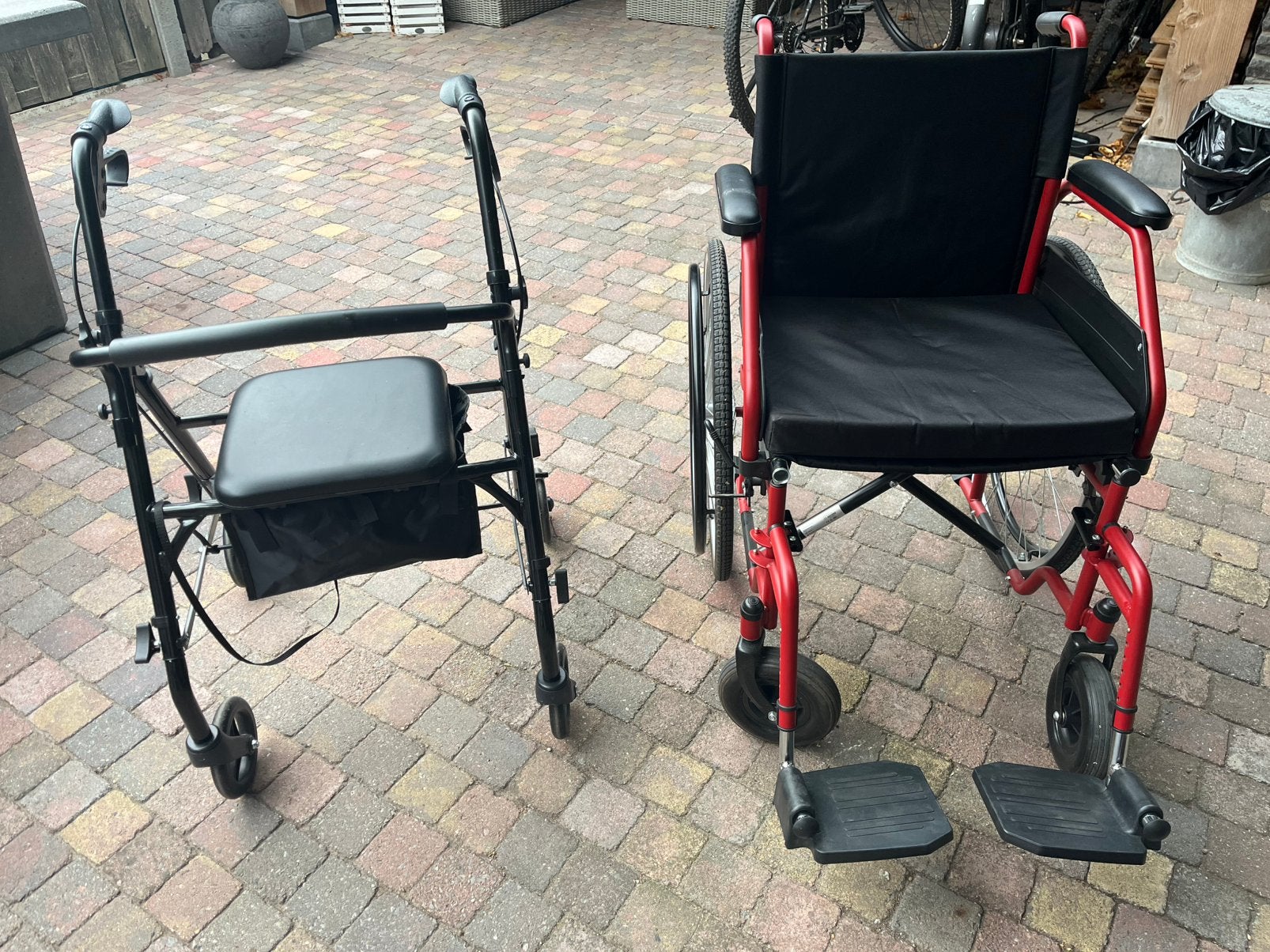 Rolstoel + rollator, Ophalen of Verzenden, Zo goed als nieuw, Duwrolstoel