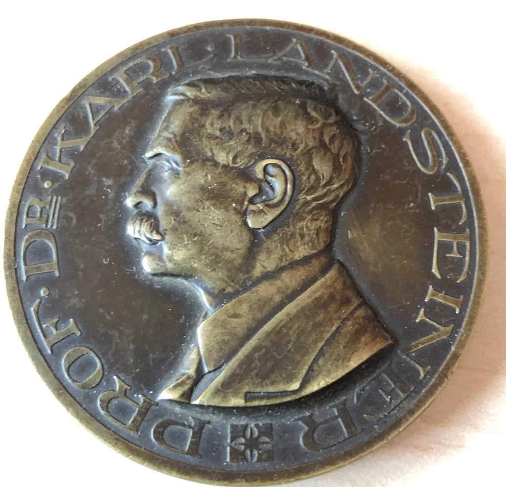 Bronzen penning Landsteiner-penning Nederlandse Rode Kruis, Verzenden, Brons