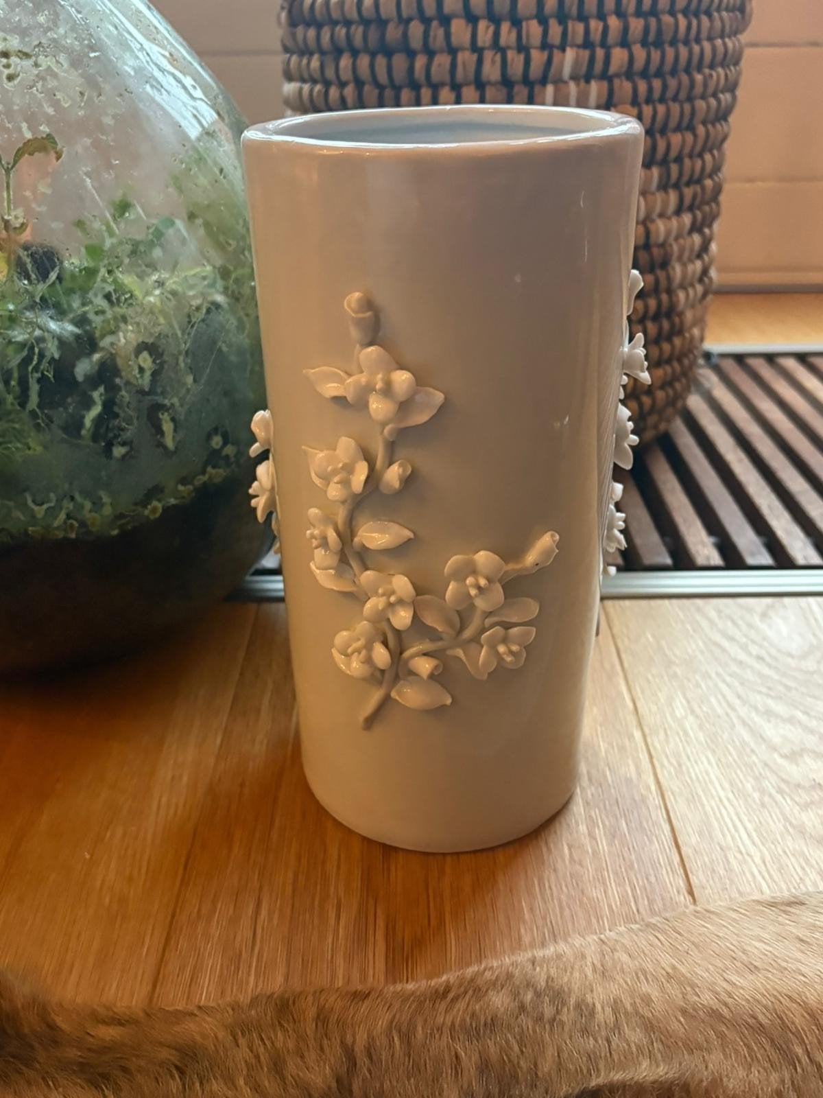 Pols Potten vaas 3d bloemen, Wit, Zo goed als nieuw, Steen/keramiek, Ophalen