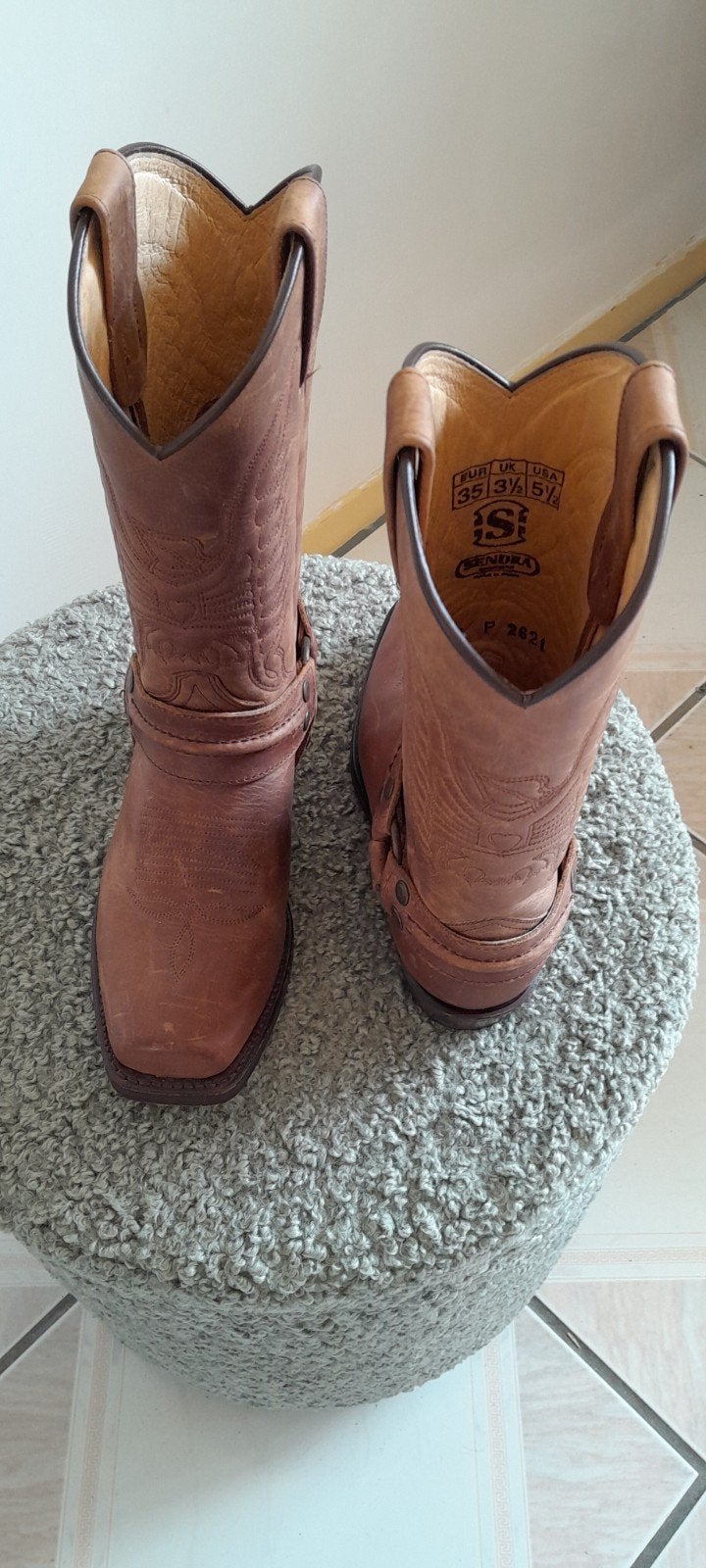 Lederen boots zo goed als nieuw., Ophalen of Verzenden, Zo goed als nieuw, Bruin