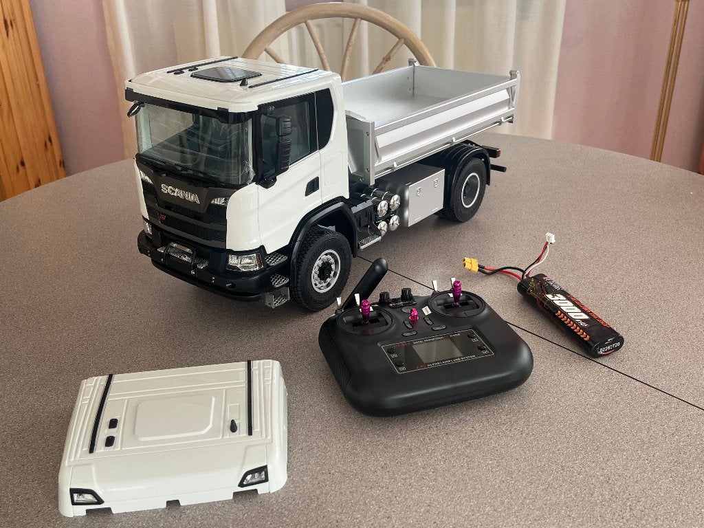 RC Scania 4x4 kipper 1/14 (lesu, wedico, tamiya, double e), Elektro, Auto offroad, Schaal 1:14, Nieuw