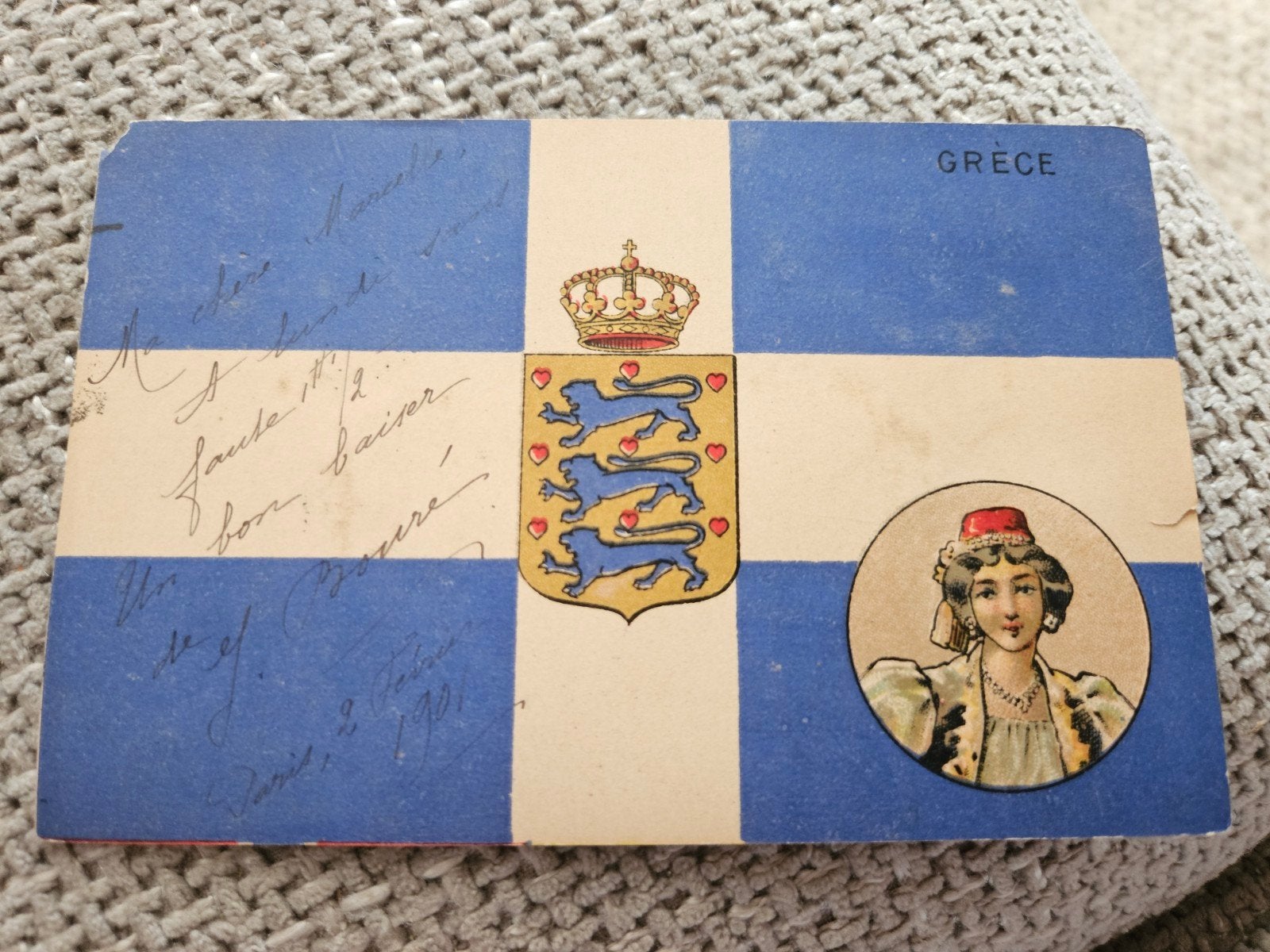 Griekenland oude wapen kaart, Ophalen of Verzenden, Voor 1920, Gelopen, Overig Europa
