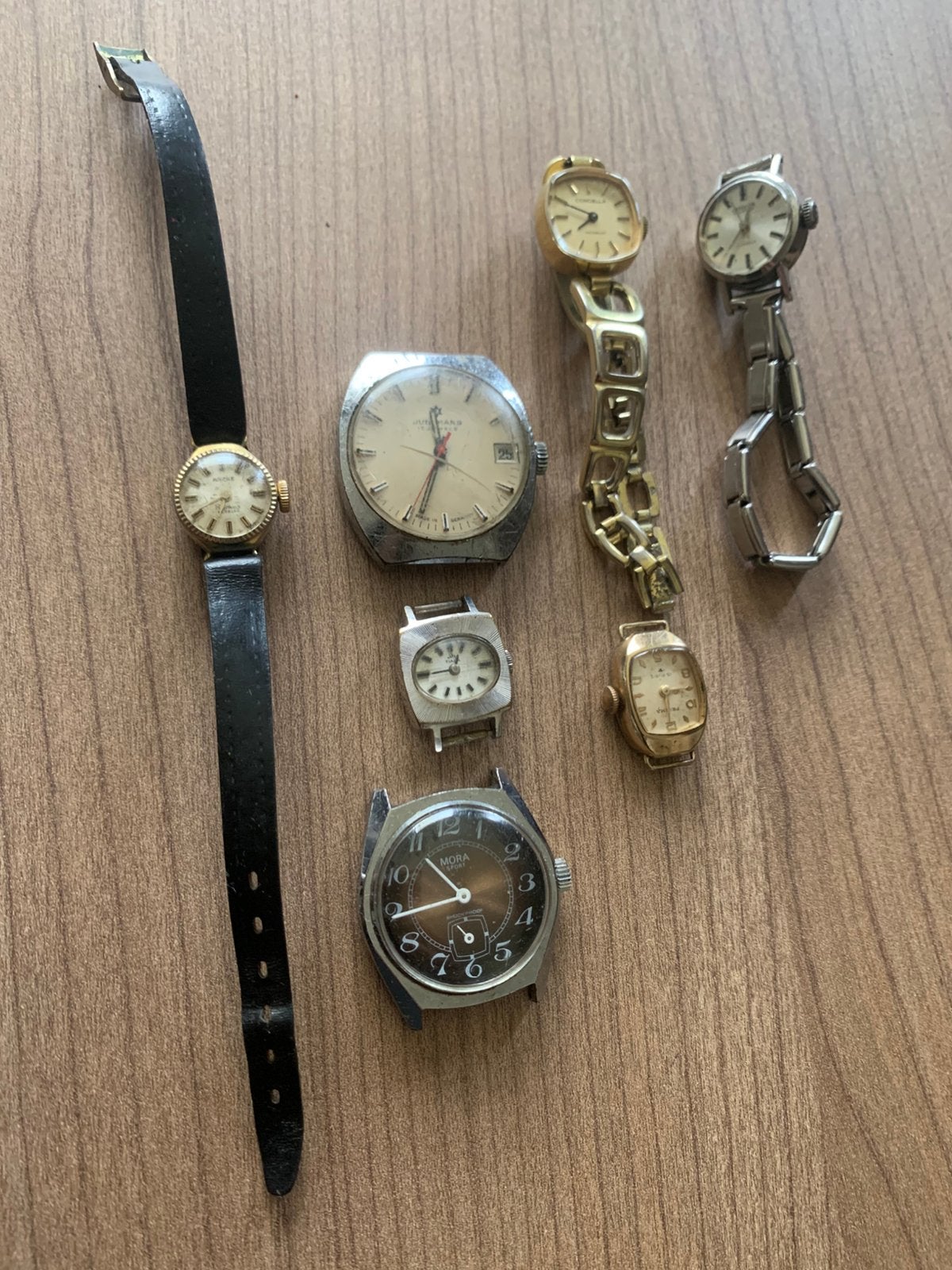 7 opwindhorloges dames/heren 70 er jaren, Verzenden, Staal, Citizen, 1960 of later