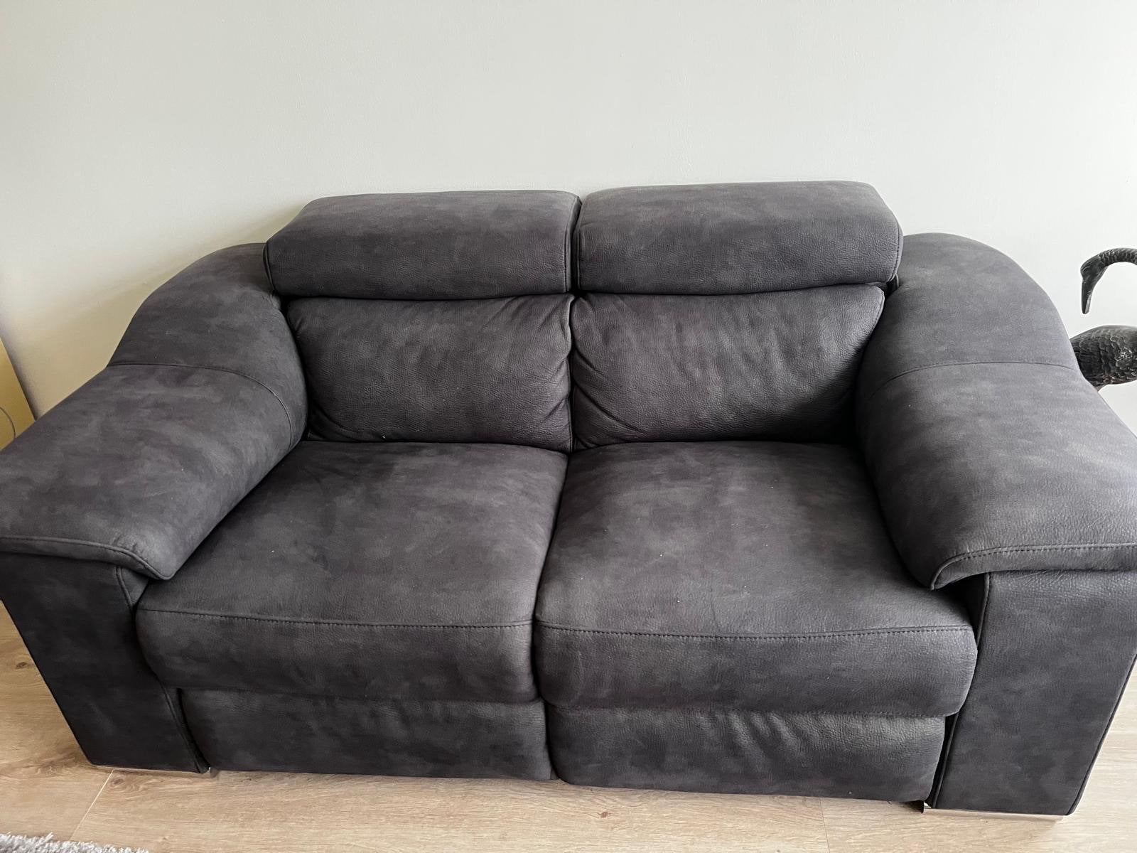 Antraciet 2-zits bank lederlook (175x99x80cm), Ophalen, Overige materialen, Gebruikt, 150 tot 200 cm