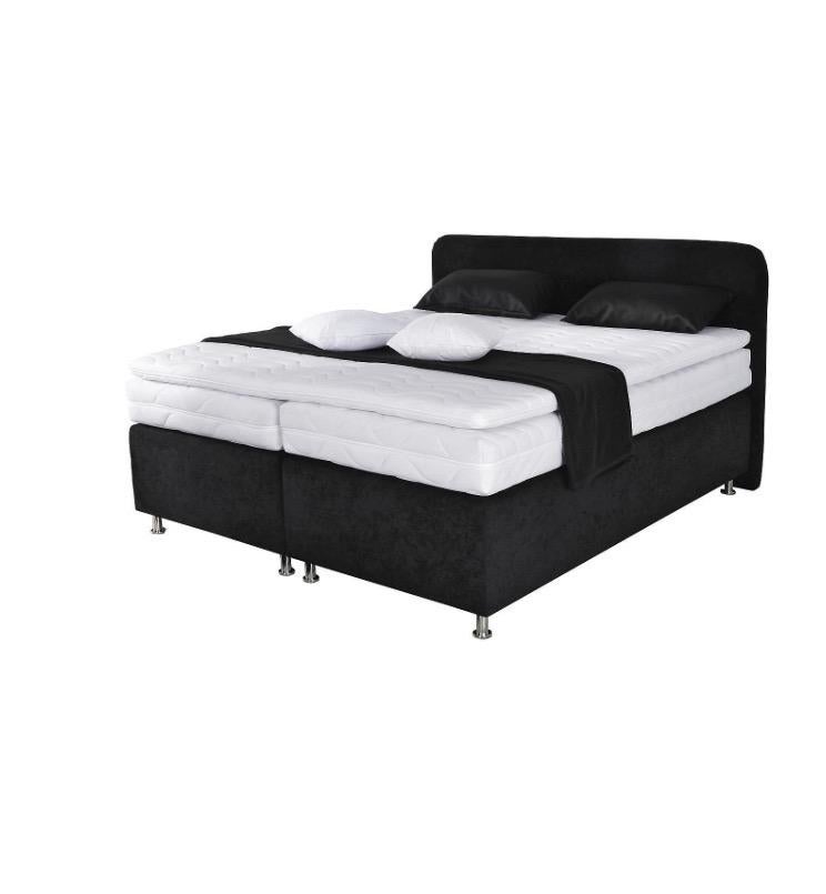 Boxspring 160x200 - Zwart, Huis en Inrichting, Slaapkamer | Boxsprings, Ophalen, Zwart, Tweepersoons, Zo goed als nieuw