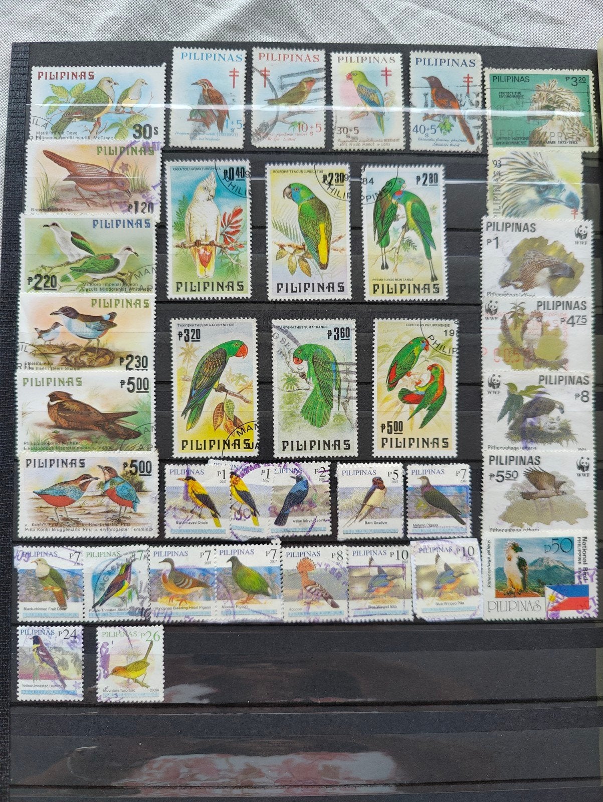 Filipijnen postzegels met vogels/adelaar, Ophalen of Verzenden, Na 1940, Gestempeld