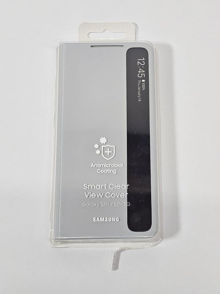 Samsung Galaxy S21 Plus Clear View Cover Light Grey, Overige modellen, Frontje of Cover, Ophalen of Verzenden, Zo goed als nieuw