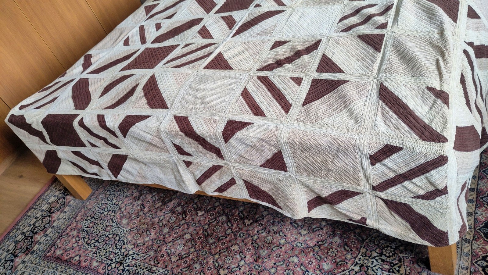 authentiek handgehaakte sprei uit jaren 80, Katoen, 220 cm, Gebruikt, Handgemaakt