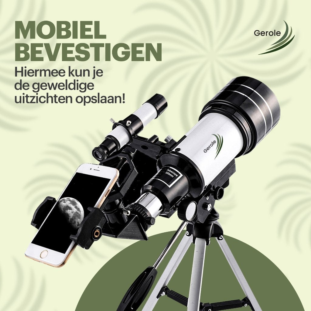 Gerole Telescoop 70mm – Sterrenkijker – Nieuw-Tafelmodel, Lenzentelescoop (refractor), Ophalen of Verzenden, Minder dan 80 mm