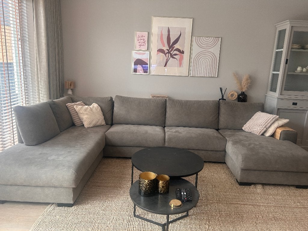Te koop: Pronto Florance U-bank – kleur Taupe Python, Ophalen of Verzenden, Zo goed als nieuw, Stof