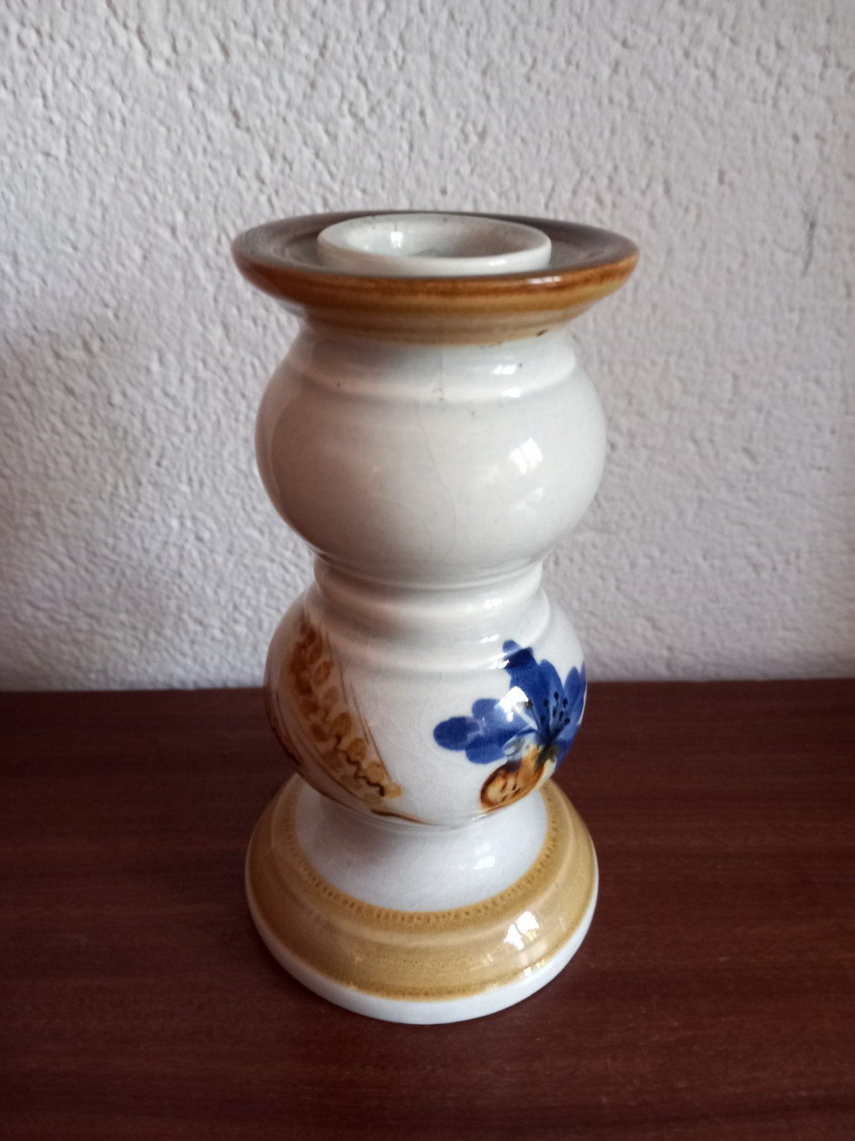 Kandelaar SMF Schramberg Kornblume handgeschilderd 14 cm, Ophalen of Verzenden, Keramiek of Aardewerk