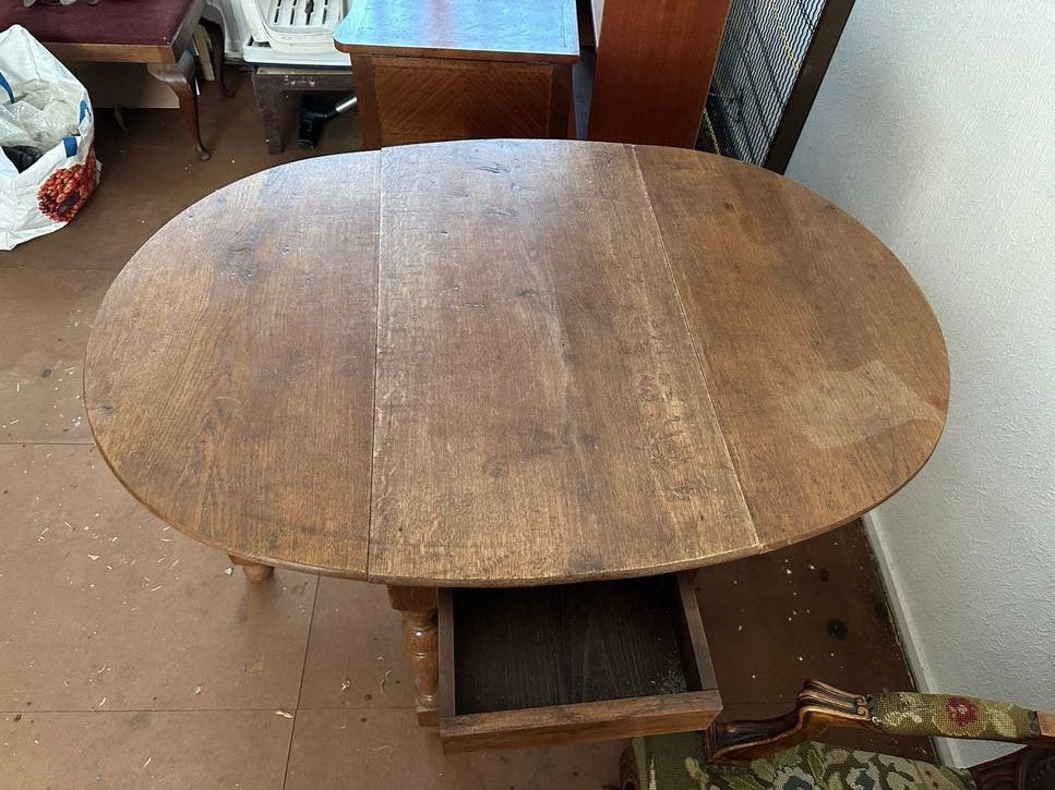 Antieke eiken gateleg tafel - inklapbaar, Antiek en Kunst, Ophalen
