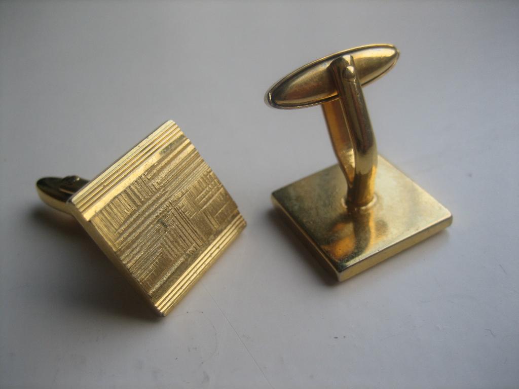 Vintage vergulde manchetknopen, Ophalen of Verzenden, Gebruikt, Overige materialen, Verguld