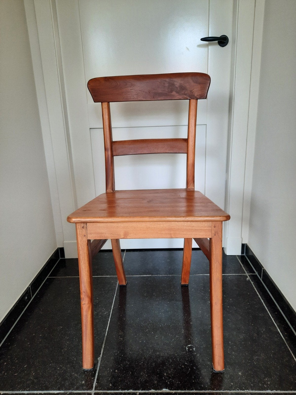 Teak eetkamerstoel 4 stuks, Ophalen, Zo goed als nieuw, Bruin