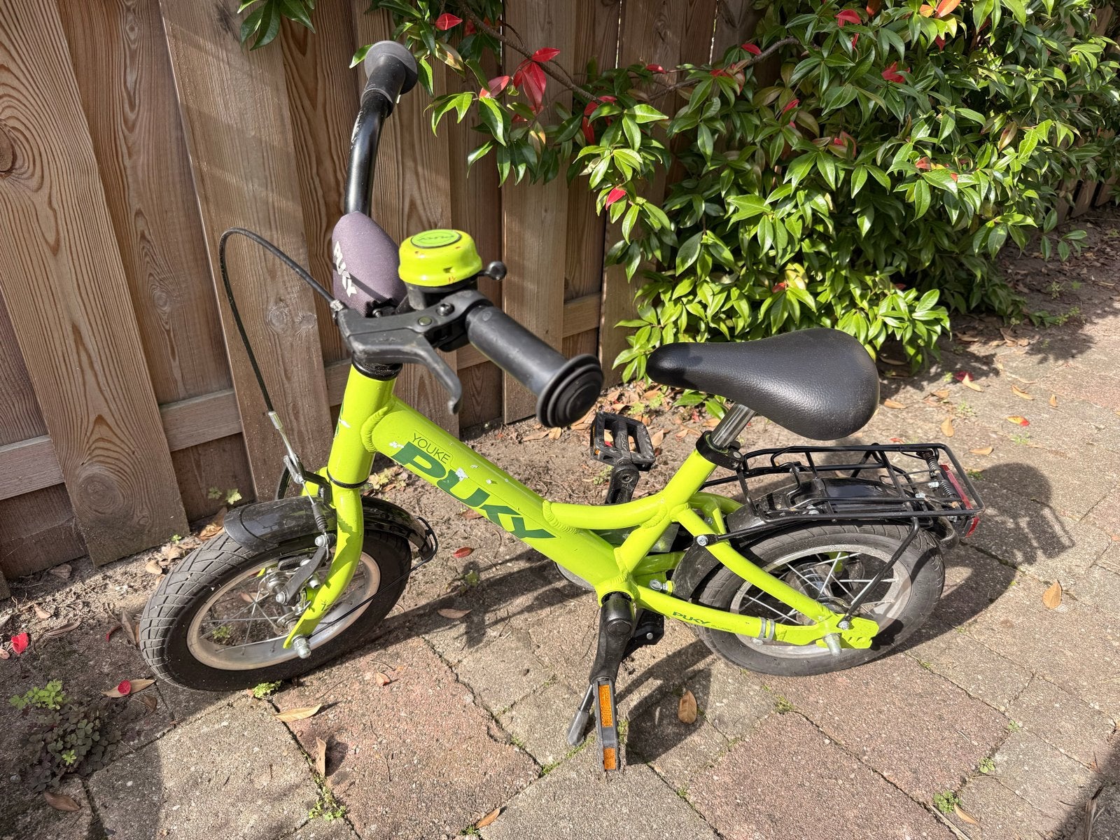Puky 12 inch kinderfiets - Limegroen, Fietsen en Brommers, Ophalen, Gebruikt, Terugtraprem, Minder dan 16 inch