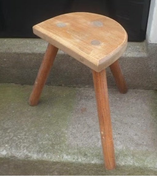 Houten KRUK 34,5 cm. hoog hout melkkruk krukje tafeltje, Ophalen of Verzenden, Gebruikt, Hout