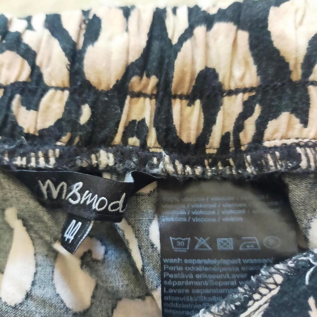 M&S Mode Broek met print - Maat 44, Zwart, Maat 42/44 (L), Ophalen of Verzenden, M&S Mode