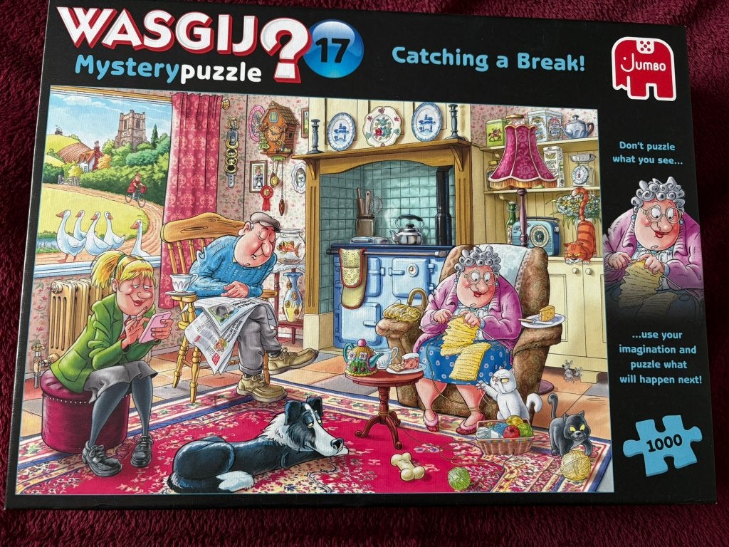 Wasgij Mystery 17 – Catching a Break! (1000 stukjes), Ophalen of Verzenden, 500 t/m 1500 stukjes, Gebruikt