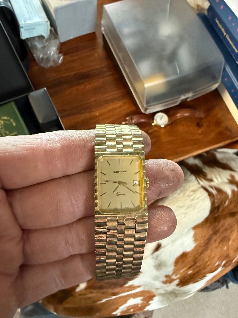 Gouden Geneve Quartz Polshorloge - Klassiek Design, Gebruikt, Polshorloge, Goud, Goud
