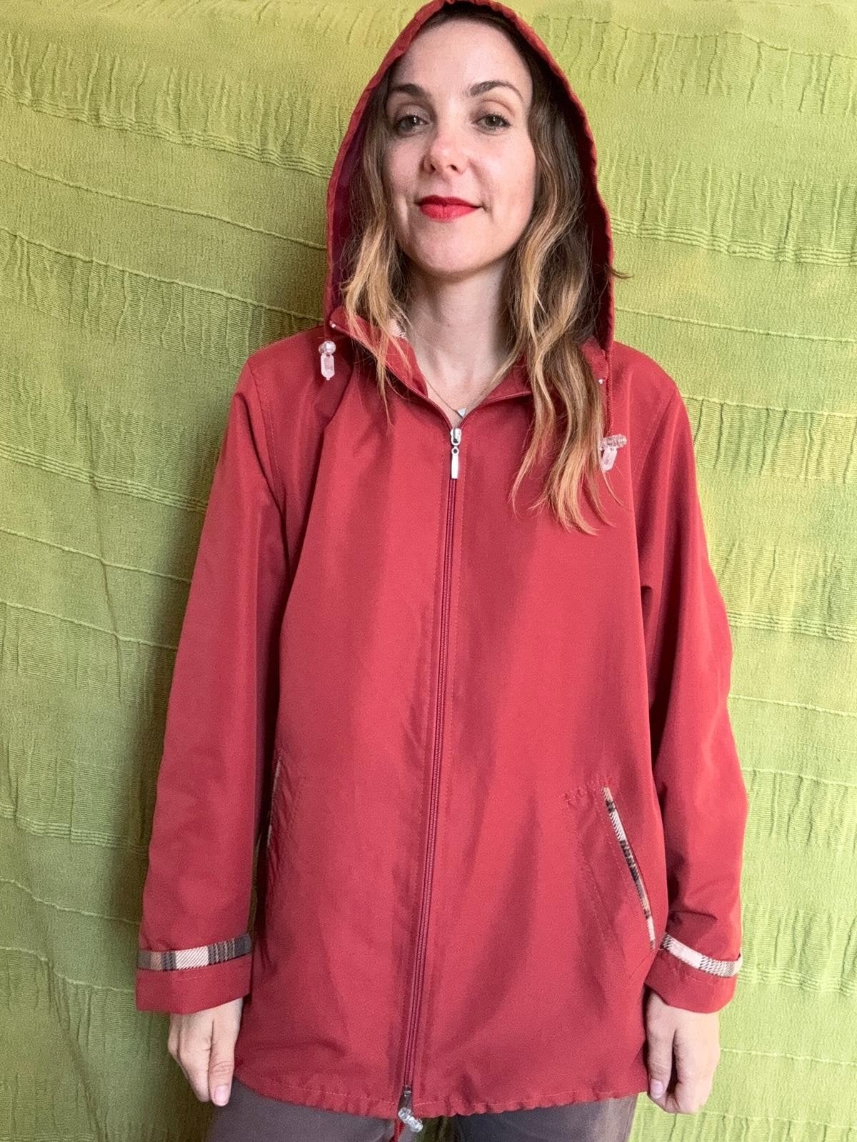 Vintage jas, maat 38/M - rood - afneembare capuchon - 90's, ,, Ophalen of Verzenden, Zo goed als nieuw, Vintage