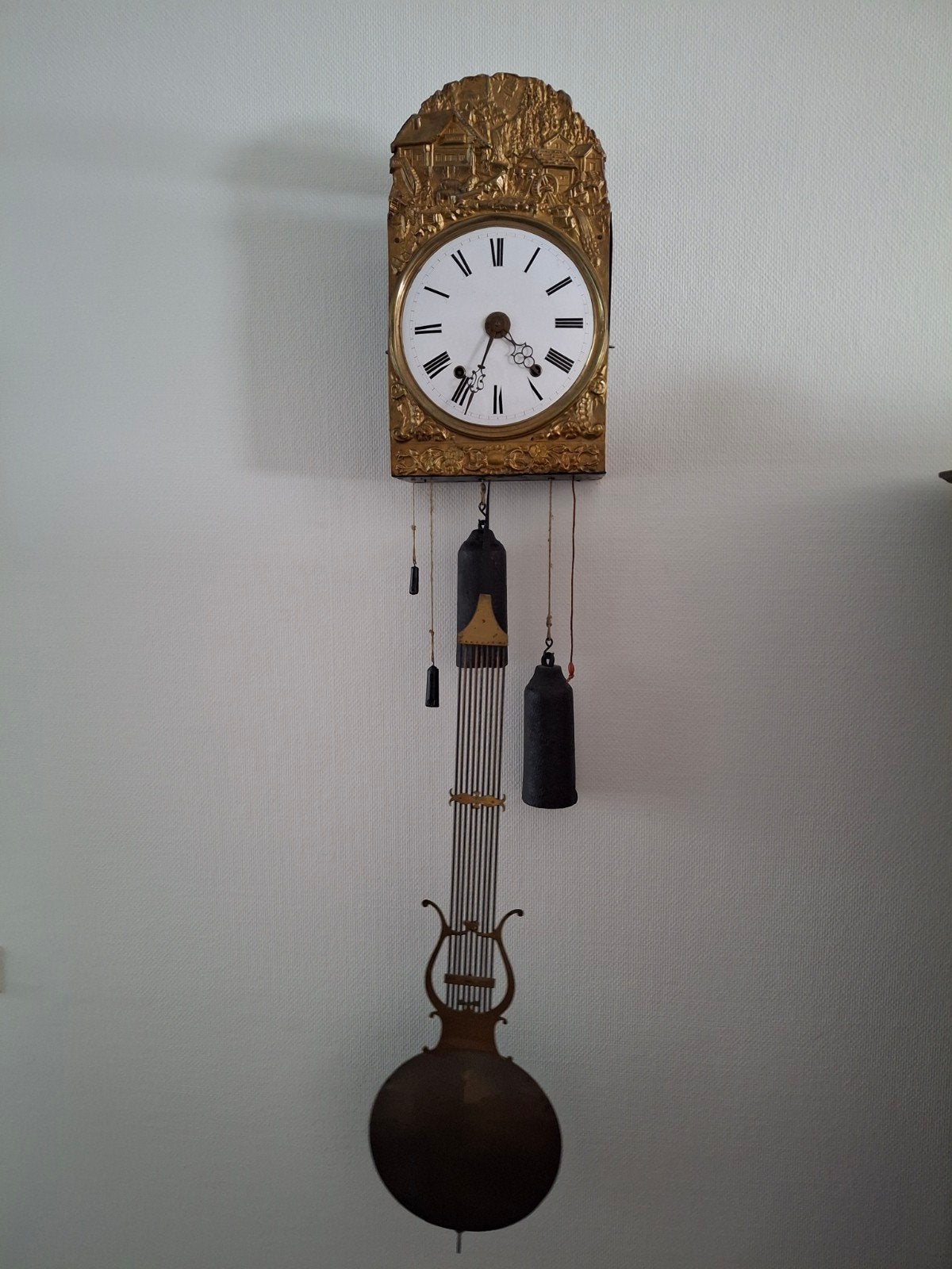Antieke Franse Boulle Klok met Verguld Brons, Ophalen