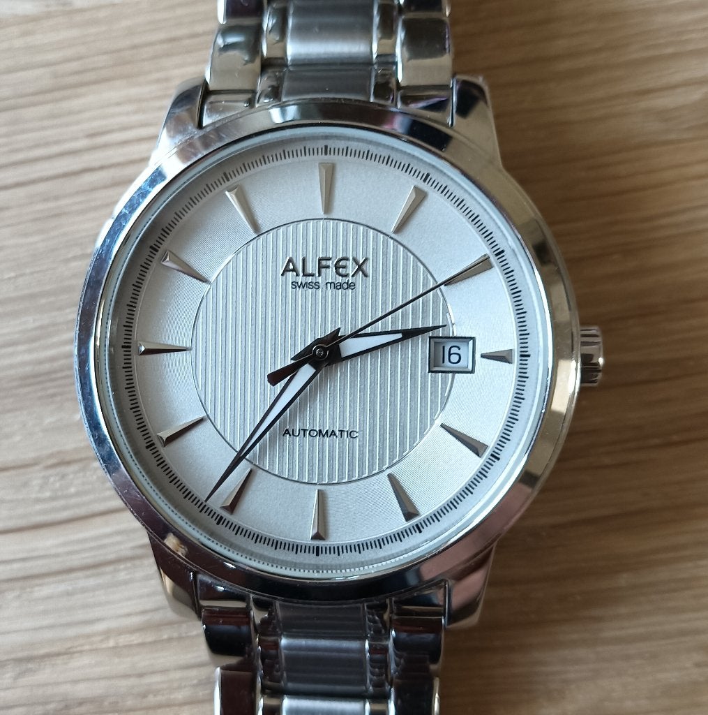 Alfex Swiss Made Automatisch Polshorloge, Sieraden, Tassen en Uiterlijk, Horloges | Heren, Staal, Staal, Polshorloge, Nieuw