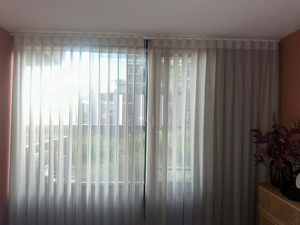 Privacy Jaloezieën Tuiss Aria Voile Tahini (265x368cm), Huis en Inrichting, Ophalen, Zo goed als nieuw, Beige, 200 cm of meer