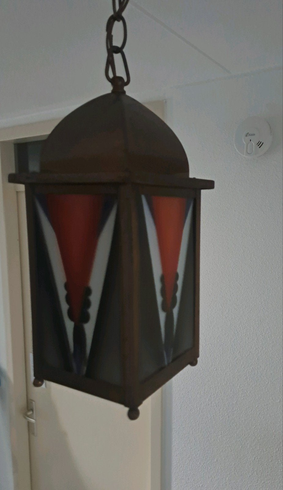 Amsterdamse school hanglamp, Ophalen of Verzenden, Glas, Minder dan 50 cm, Amsterdamse School