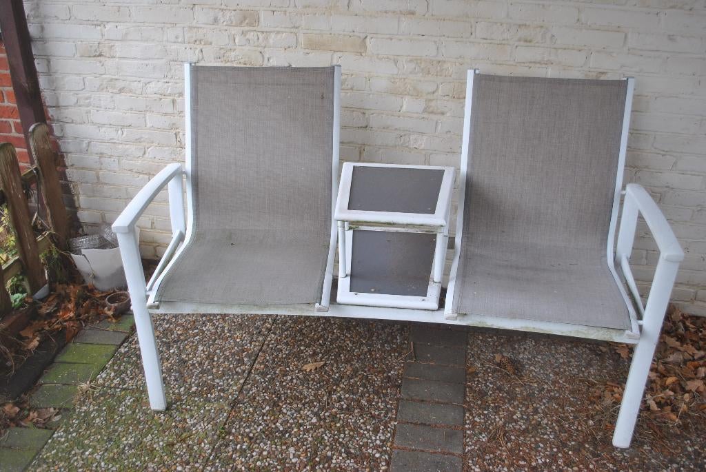 Tuinbankje, Loveseat, aluminium, Tuin en Terras, Ophalen, Gebruikt, Aluminium