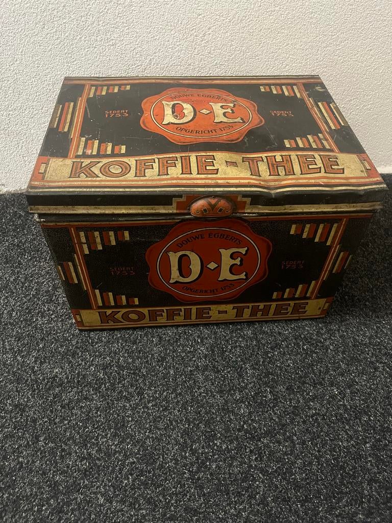 Vintage Douwe Egberts Koffie-Thee Blik - Antiek, Ophalen