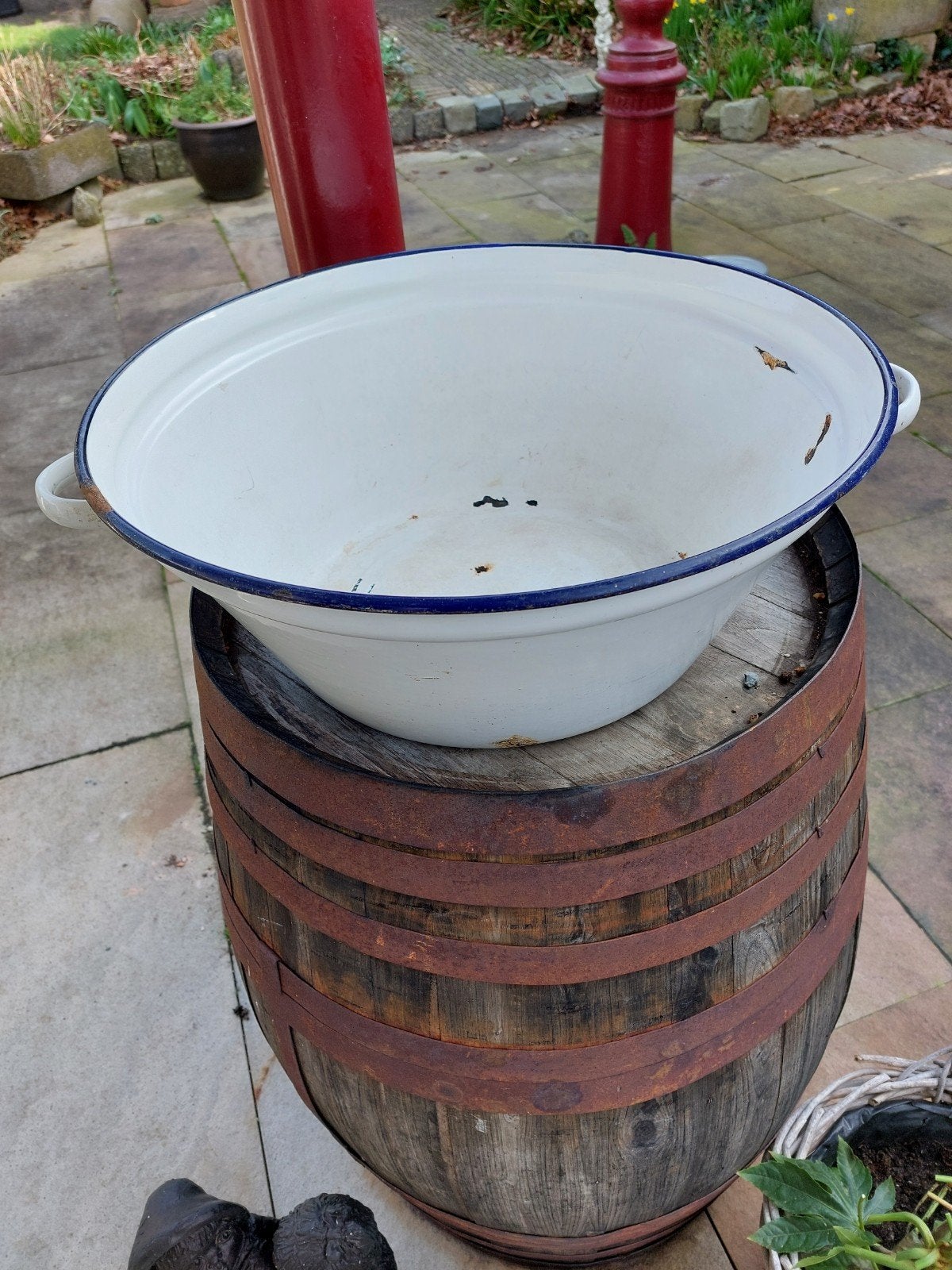 Vintage geëmailleerde kom., Antiek en Kunst, Curiosa en Brocante, Ophalen of Verzenden