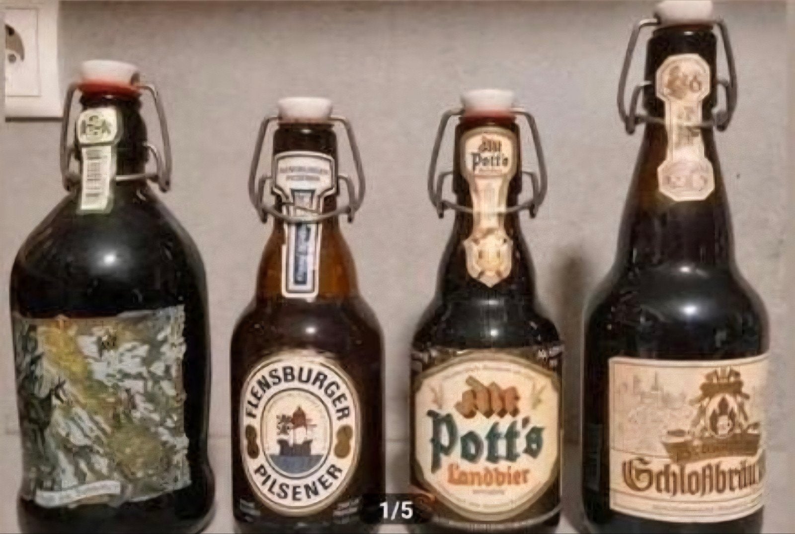 4 oude en vintage Beugelflessen - 2x geen t.h.t., '97, '98, Ophalen of Verzenden, Zo goed als nieuw, Flesje(s), Overige merken